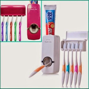 Tooth Paste Dispenser + Tooth Brush Holder (Dispenser Odol / Pasta Gigi ) Touch Me