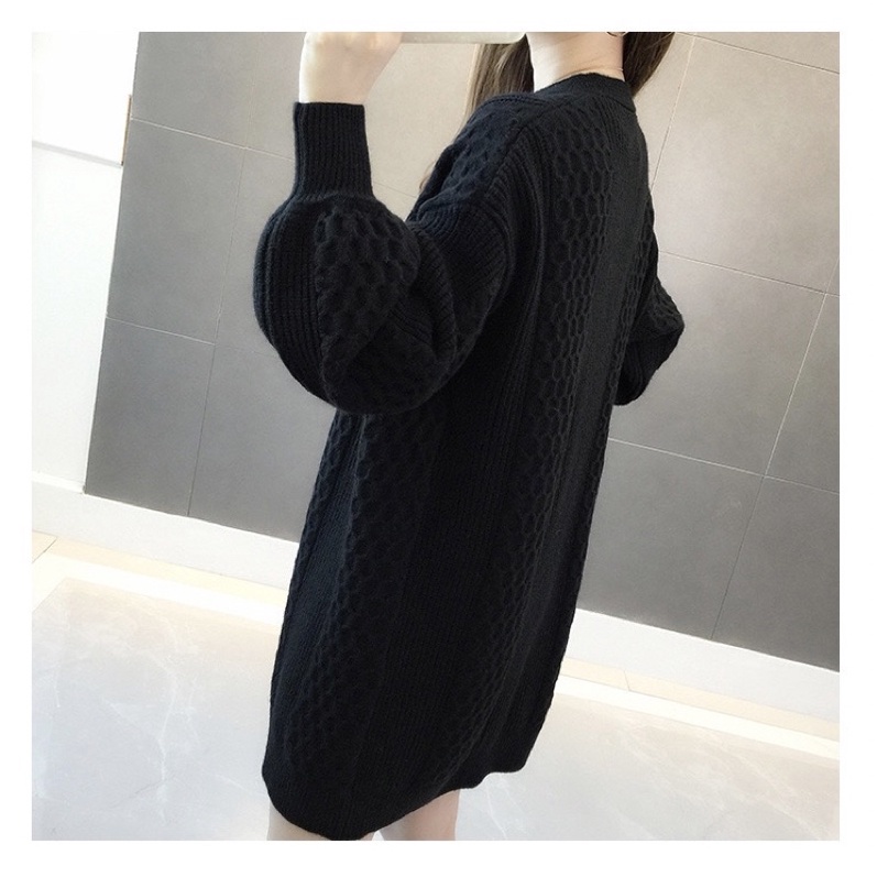 [ Premium Series ] Cable Knit Long Cardigan Import Premium ( Cardigan Panjang Tangan Balon )