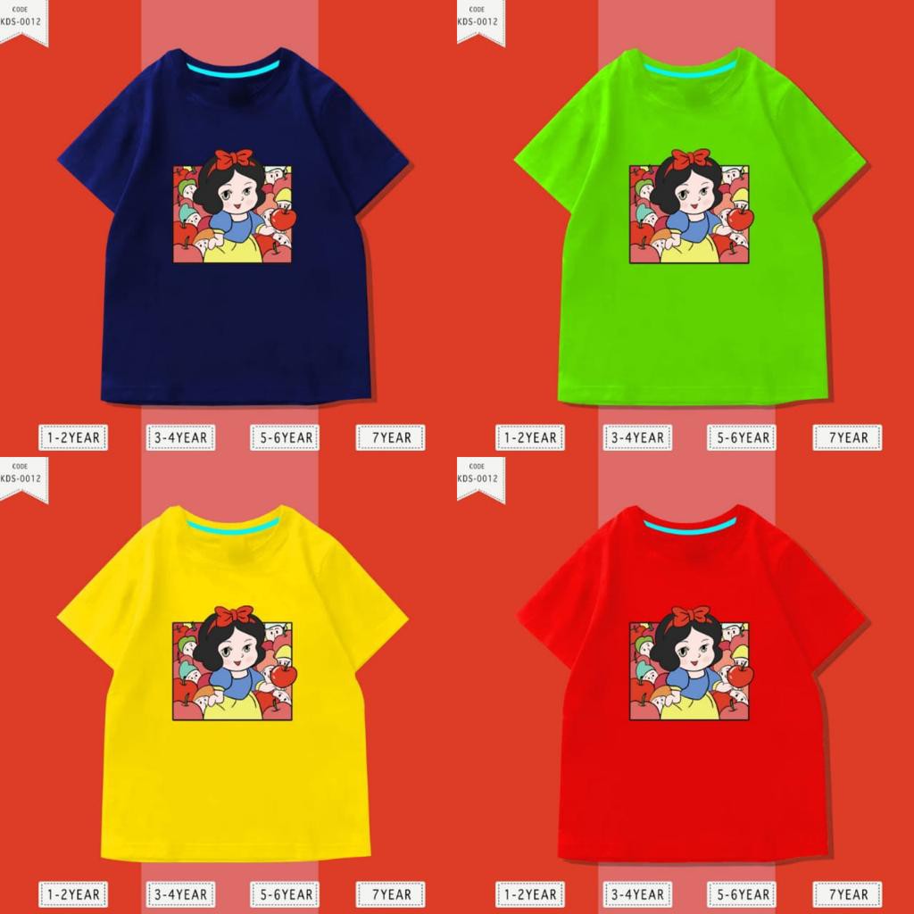 Baju Anak Putri Salju / Kaos Distro DTF Anak Laki Laki dan Perempuan / Unisex / Motif Kartun