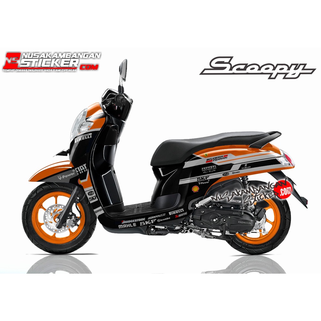 Stiker Scoopy Hitam Oren