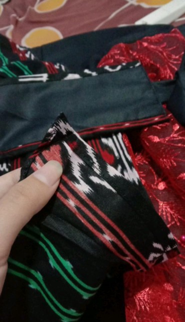 Dress Natasha Tile Etnik Batik Wanita Modern Bahan Katun Mix Brukat Dress Batik Pekalongan Kekinian