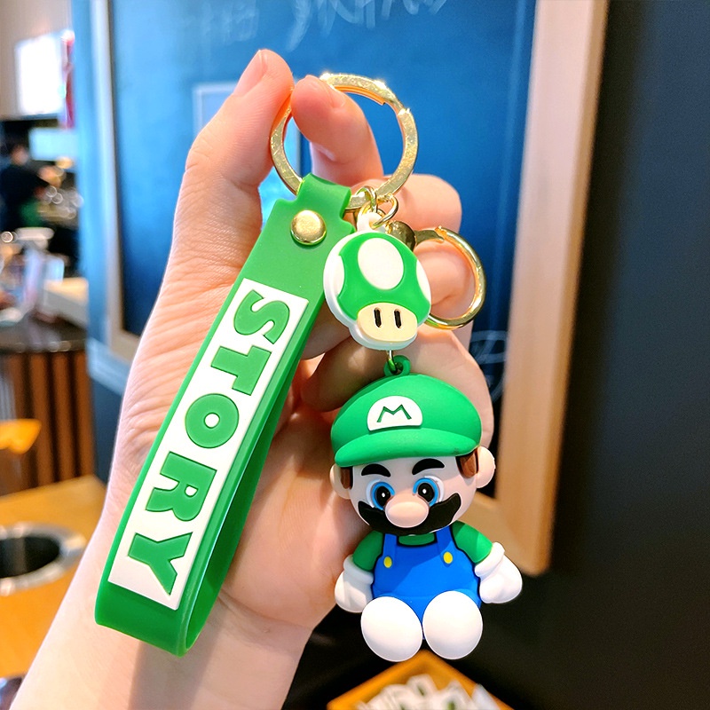 1pc Gantungan Kunci Boneka Karakter Game Super Mario Luigi Koopa Bahan PVC Untuk Hadiah Ulang Tahun