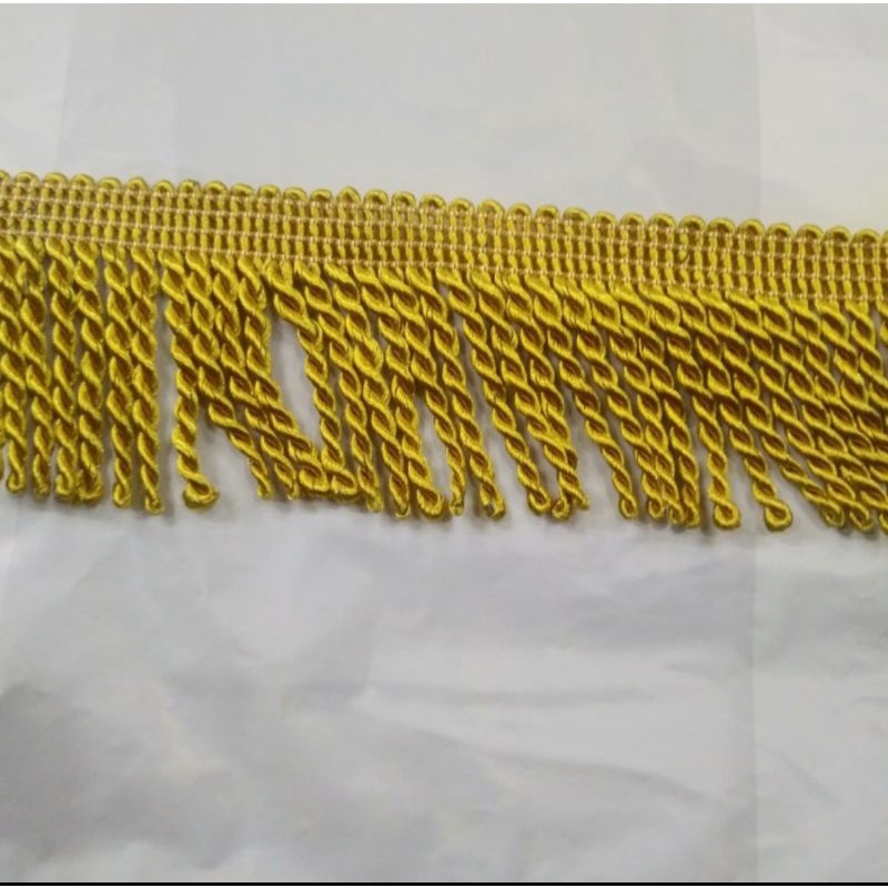 Renda Rumbai Emas 1 meter tinggi 6 cm &  silver  ± 4 cm