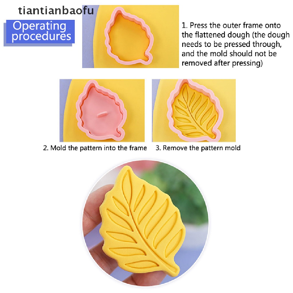 8pcs Cetakan Pemotong Kue / Biskuit / Fondant Bentuk Daun