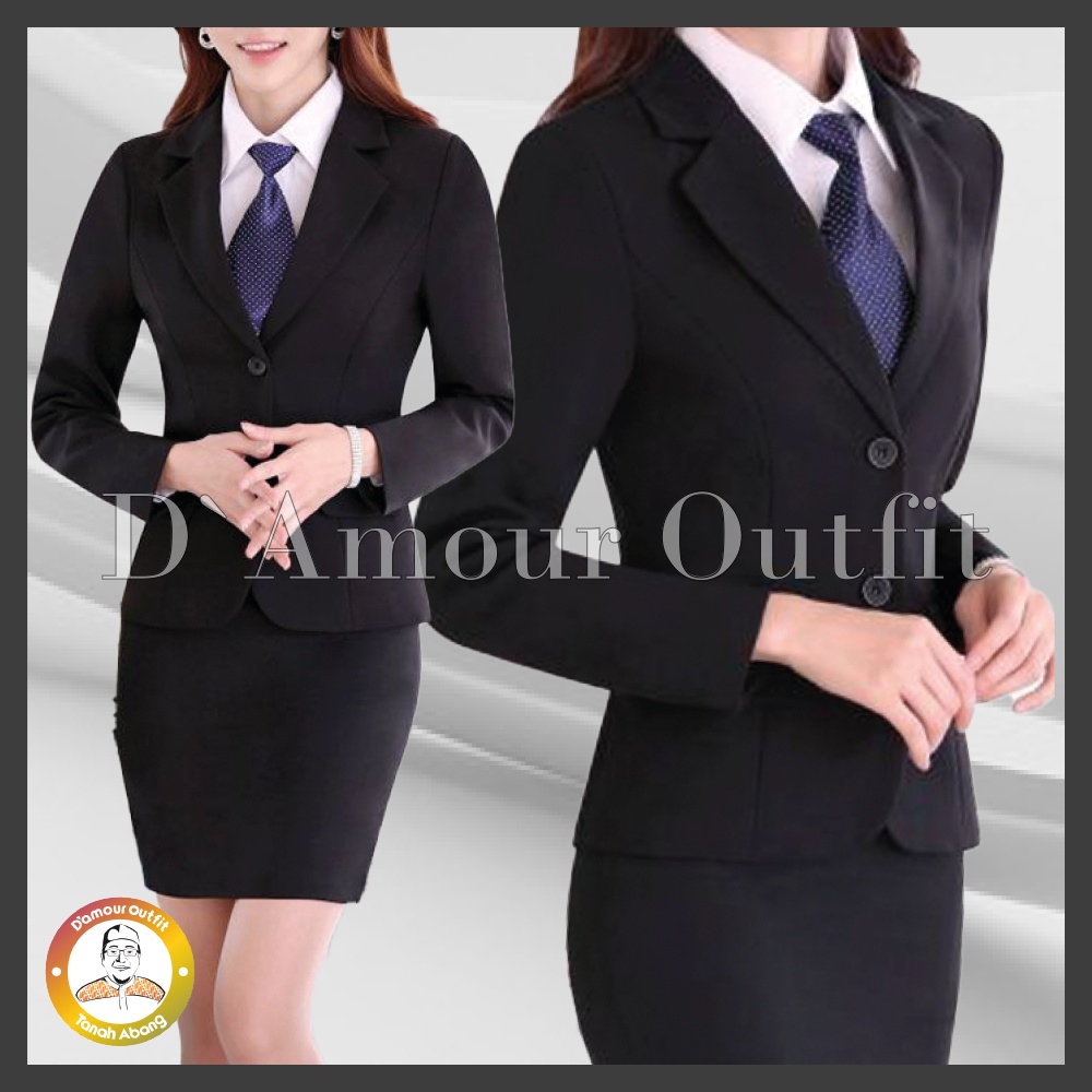 Jas Blazer Wanita Jas Kerja Kantor Cewe Polos Dewasa Anak Jaket Blezer Cewek Pakaian Formal Kantoran Dasar Hitam Abu Rok Span Line A Rempel Celana Bahan Panjang Kancing Jumbo Big Size Cardigan Rompi Outer Perempuan One Set Setelan Stelan Ootd Korean Style