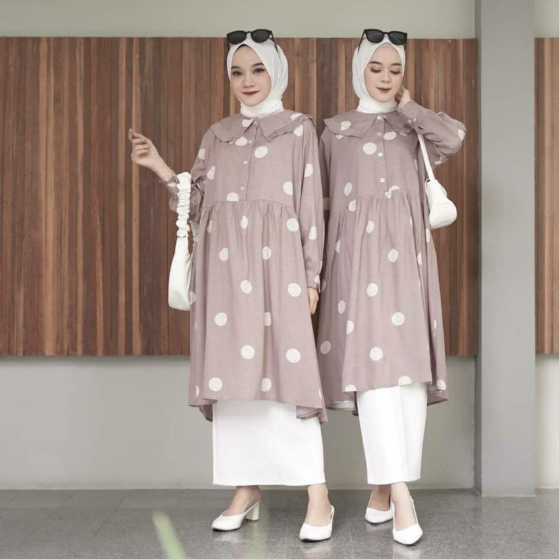 TUNIK CIRCA PLUM - TUNIK FIREWORK - YUKI SET WOODY (PESANAN)