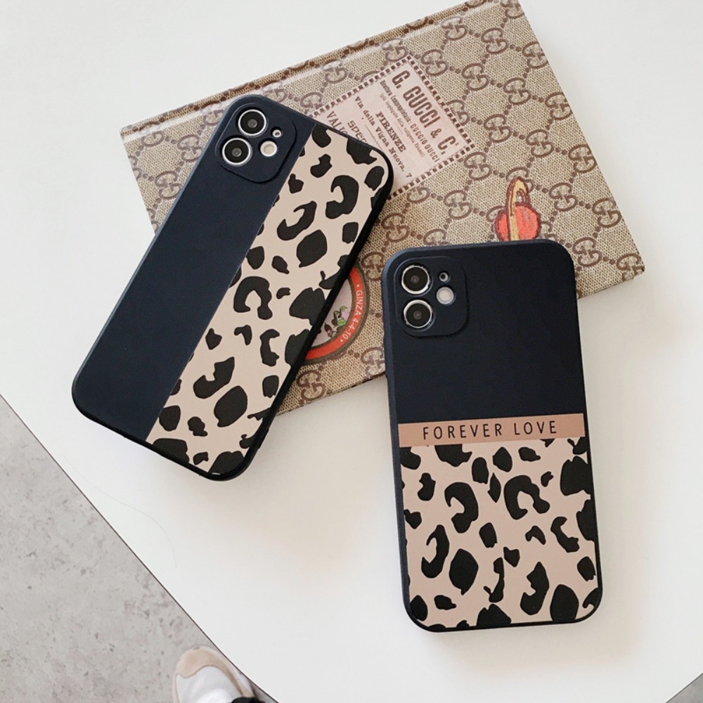 Case Iphone X XS XR 11 12 13 14 PRO MAX 6 7 8 Silikon Lentur Motif Leopard