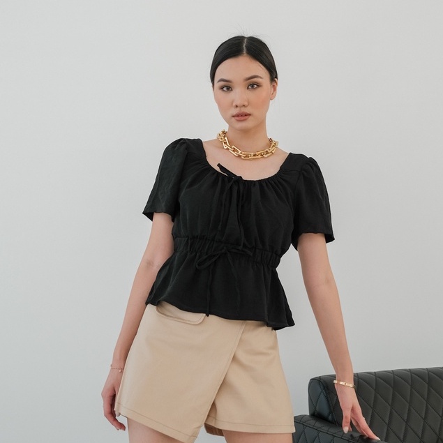 [TAVIA] SARAH TOP / ATASAN WANITA / PEPLUM TOP / TOP KOREA