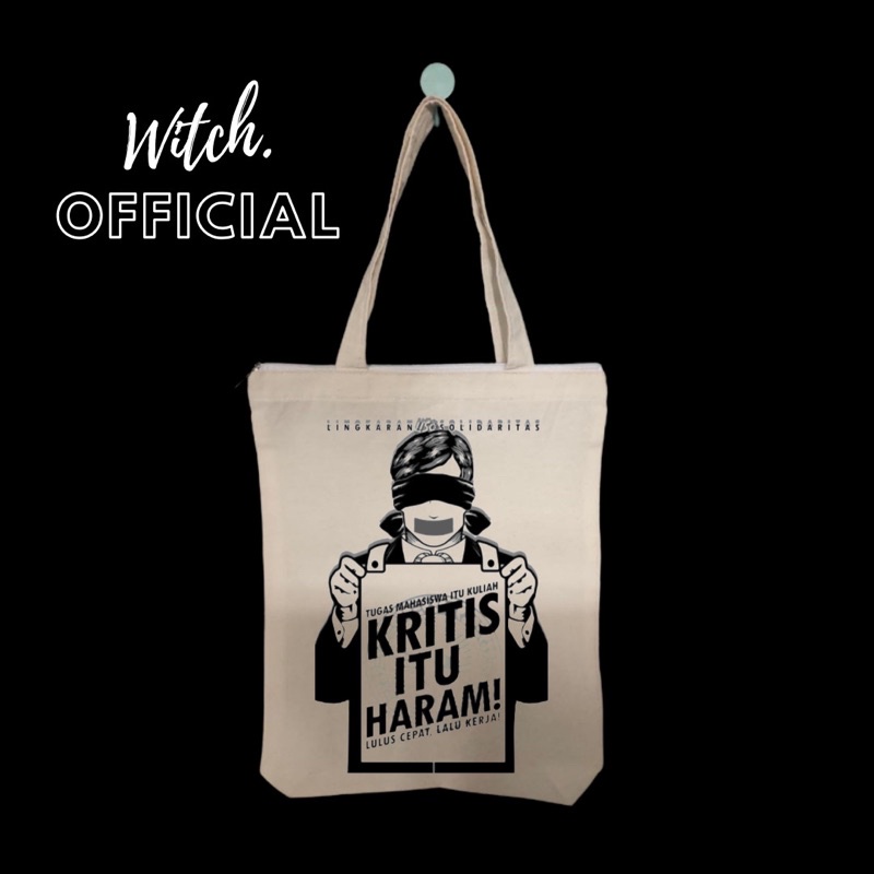 TOTE BAG LINGKARAN SOLIDARITAS - TOTE BAG VINTAGE  KATA KATA - TOTE BAG CREAM RESLETING PRIA WANITA 