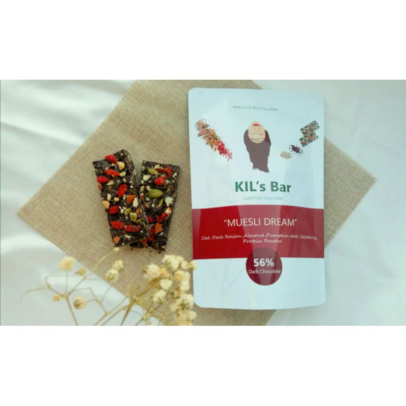 

KilsBar Choco Bark, Dark Chocolate with Muesli
