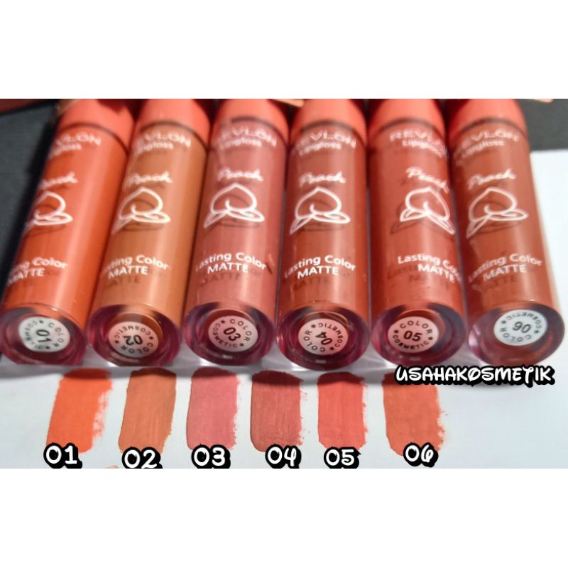 PROMO HOT LIP GLOSS LIP CREAM MATTE REVLON LONG LASTING HARUM PEACH  / PINEAPPLE NO.R001/ R-002