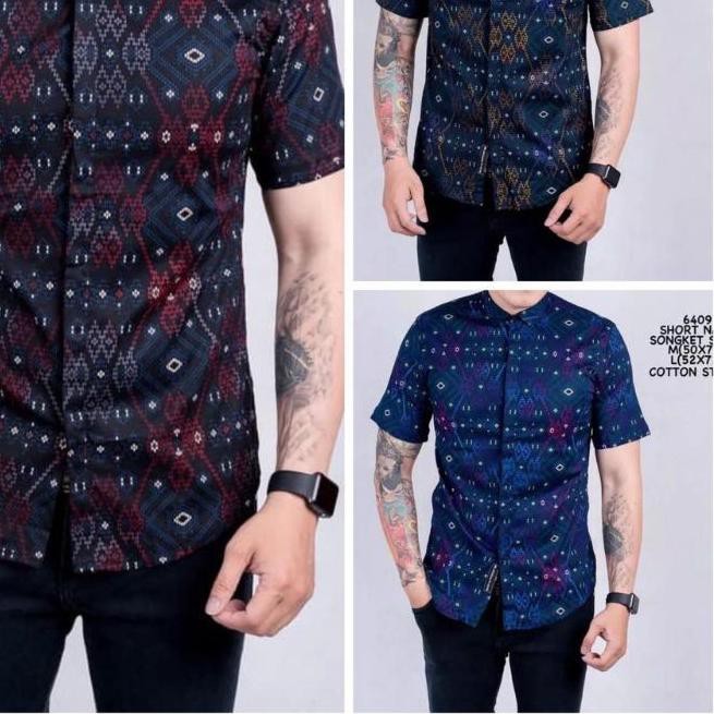 ➥ Kemeja batik lengan pendek kantoran DaffaStore99 ❄