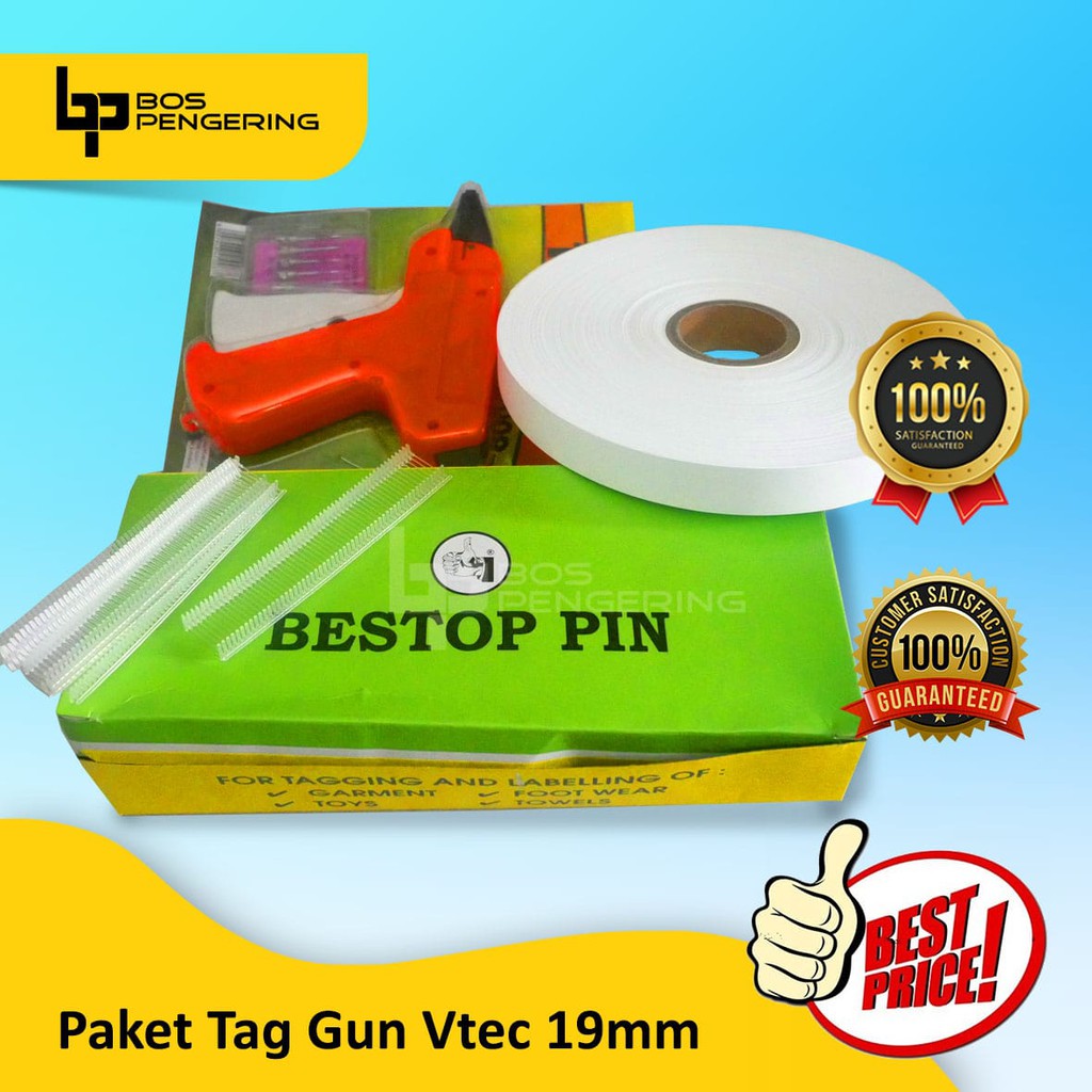 Paket Tag Gun V-tec Lengkap Siap Pakai Terbaik Pita 19 mm Termurah