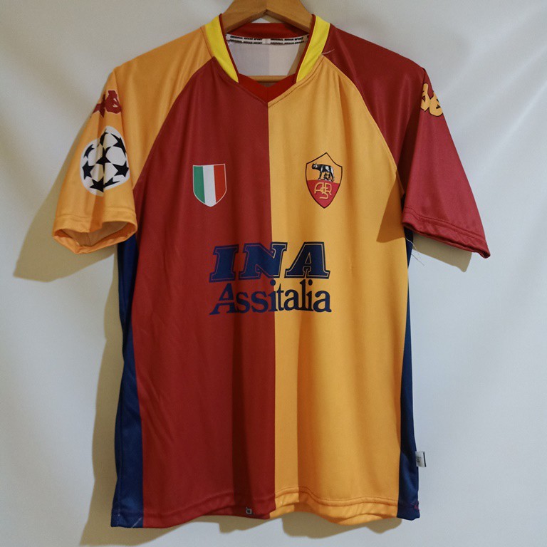 Jersey AS Roma Campione d'Italia 2001/02 European Giallo Rosso Montella 9