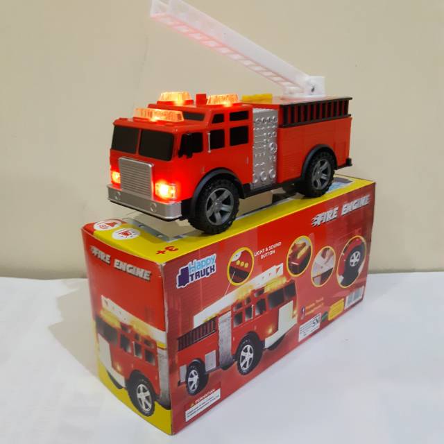 Mainan Mobil Truk Pemadam Baterai - Truk Fire Anak Batre Edukatif