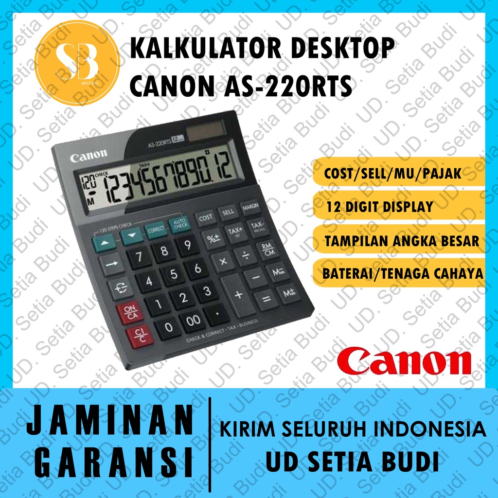 Kalkulator Desktop CANON AS-220RTS Asli dan Bergaransi