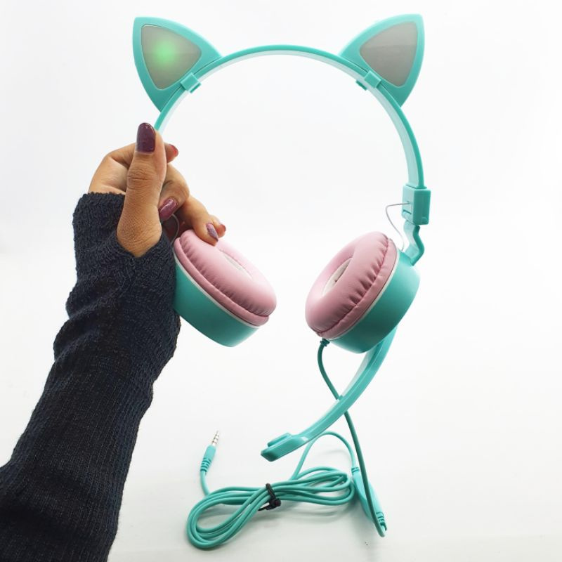 Headphone Bando Cat BK-78 / Headset Bando Ear Cat LED BK-78