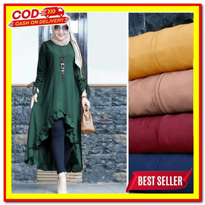 Tunik Remaja Kekinian 2022 Import Terbaru Motif Polos Hitam Putih Prem Nesya Tunik