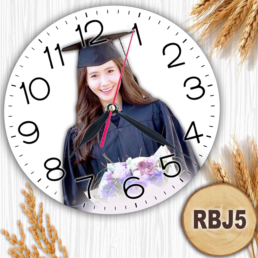 JAM DINDING KAYU CUSTOM NAMA FOTO HADIAH PERNIKAHAN UNIK KADO NIKAH NIKAHAN WEDDING ULANG TAHUN LUCU-RBJ5