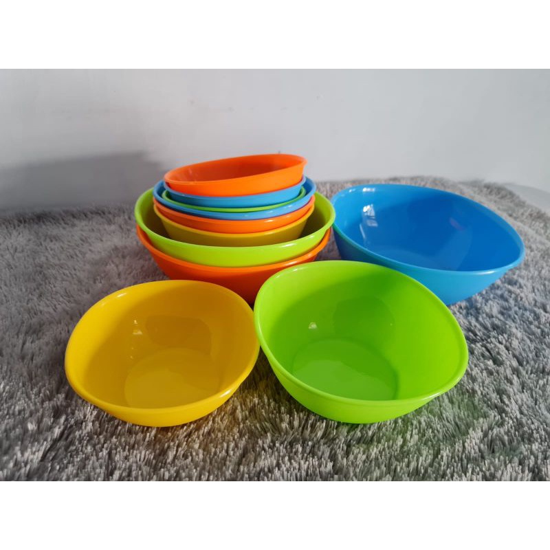 MANGKOK BULAT WARNA WARNI CANTIK DENGAN 3 VARIAN SIZE BAHAN FOOD GRADE