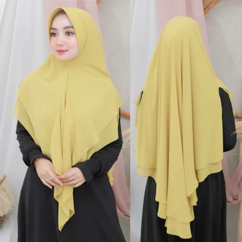 Khimar Jumbo 2 layer pet busa antem