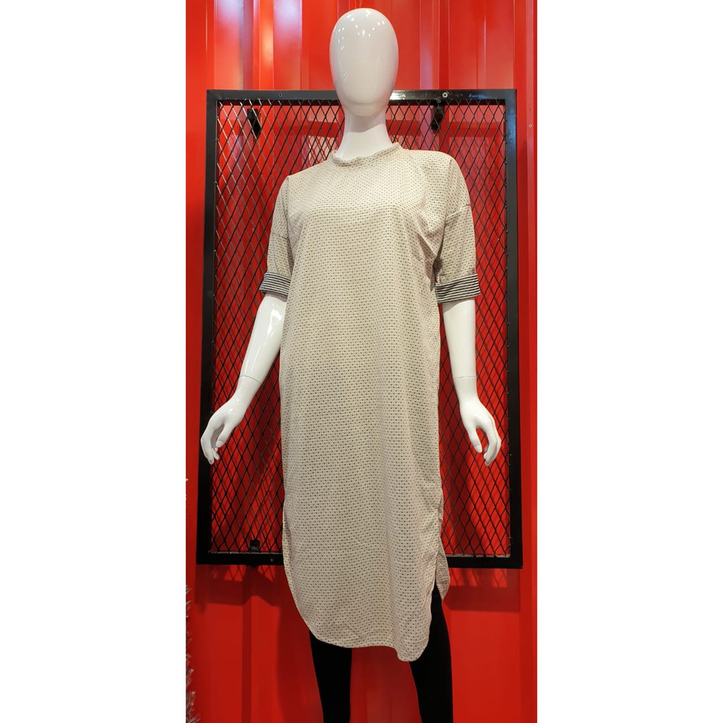 LONG TUNIK KAOS IMPORT MOTIF POLKADOT