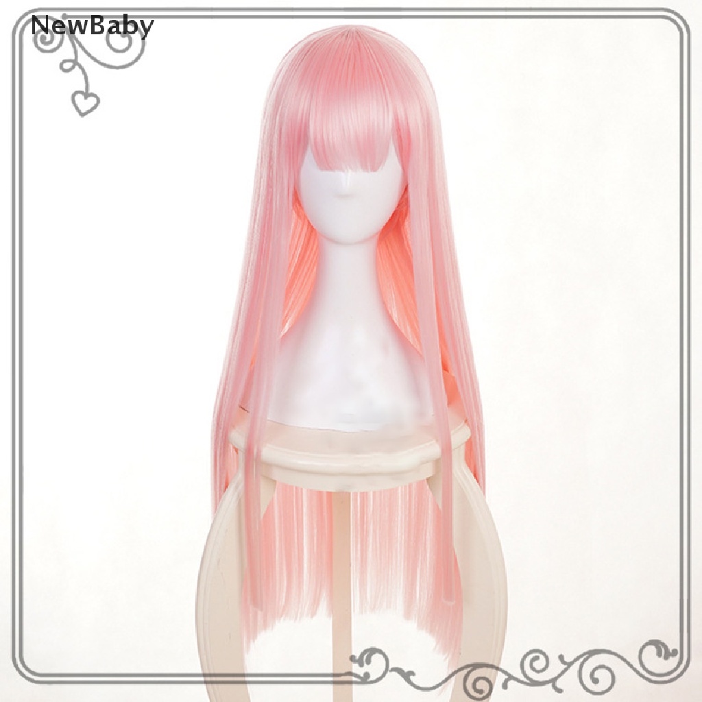 Wig Rambut Panjang Lurus Wanita Model Karakter Kartun Anime Zero TWO 02 Warna Pink Untuk Pestacosplay