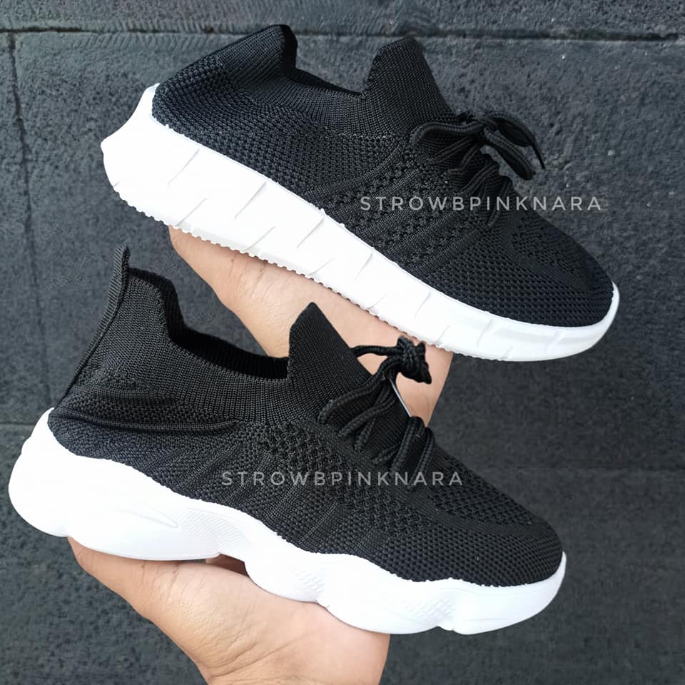COD 32-36 SEPATU SNEAKERS ANAK WARNA HITAM SEPATU SEKOLAH ANAK SEPATU HITAM ANAK IMPORT