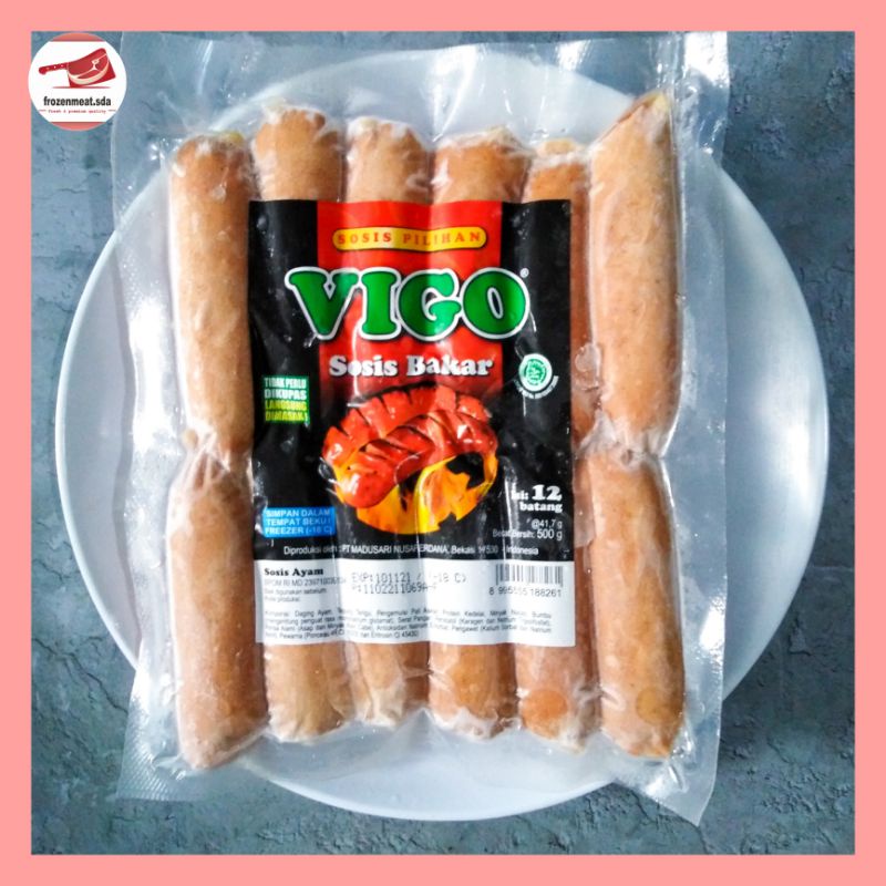 

Sosis Bakar Ayam Vigo 500gr isi 12pcs frozenmeat.sda