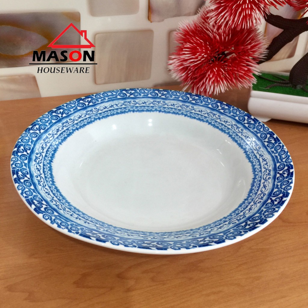  Piring  Makan Porselen 9 Motif  Bunga Biru  Shopee Indonesia