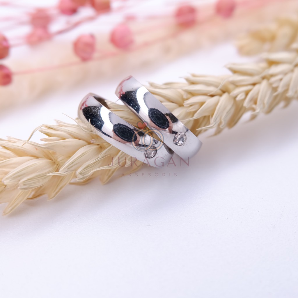 [UKIR NAMA + BOX HATI] Cincin Couple BUCIN Titanium M59 BONUS Gelang Couple