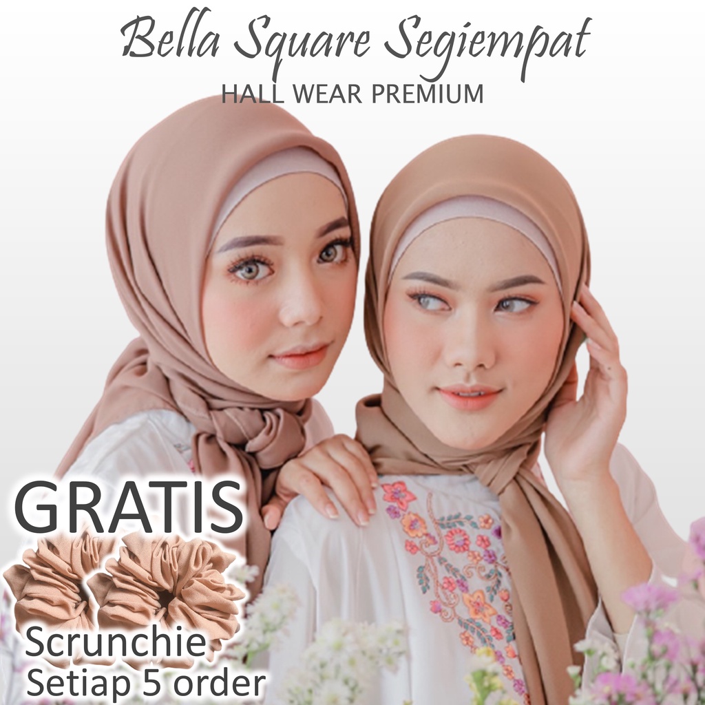 Krudung Bella Square Premium Kudung Bella Square Hijab Segiempat Jilbab Segi Empat Jilbab Voal Kerud