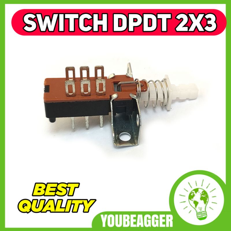 Saklar switch DPDT 2X3 untuk mixer amplifier dan project DIY lainnya