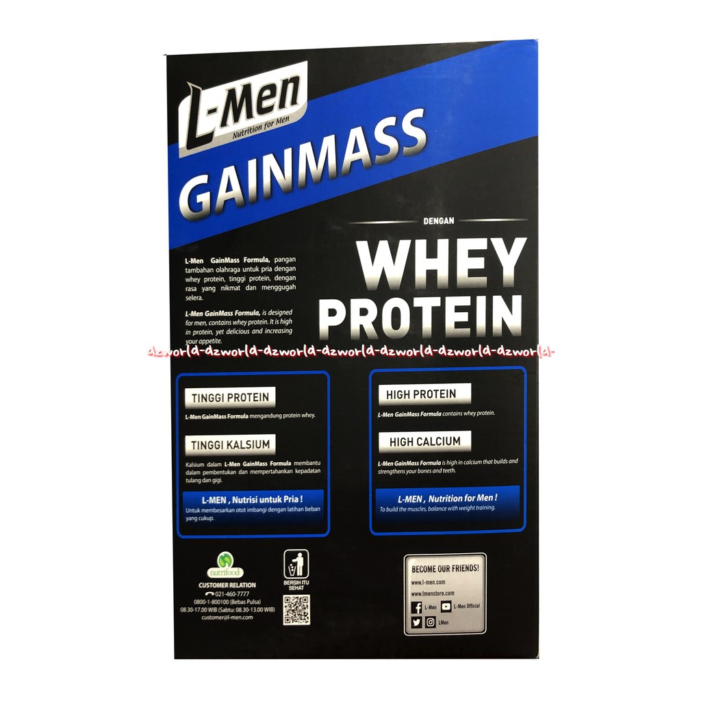 L-men Gainmas 225gr Whey Protein Rasa Banana High Protein Susu lmen Gain Mass Susu Nutrisi Untuk Pria Cowok Agar Lebih Berotot Fitnes L men Bubuk Rasa Pisang 225 Gram