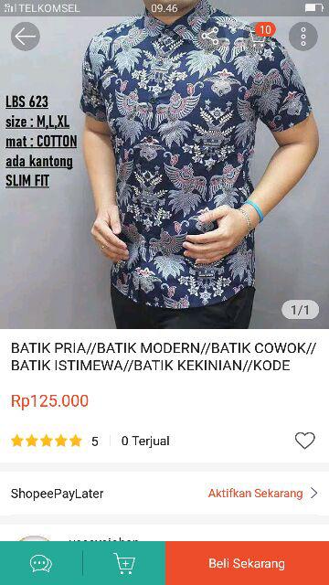 Batik Pria//batik Modern//batik Cowok//batik Istimewa//batik Kekinian//kode Batik:lbs 623