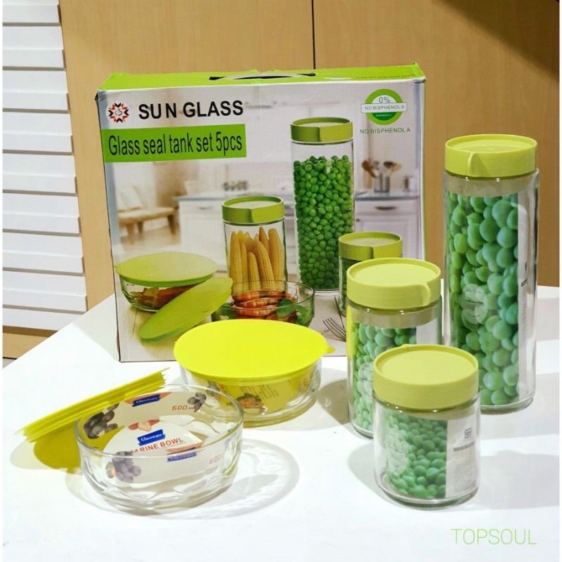 SUN GLASS (mangkok set hijau 5pcs)