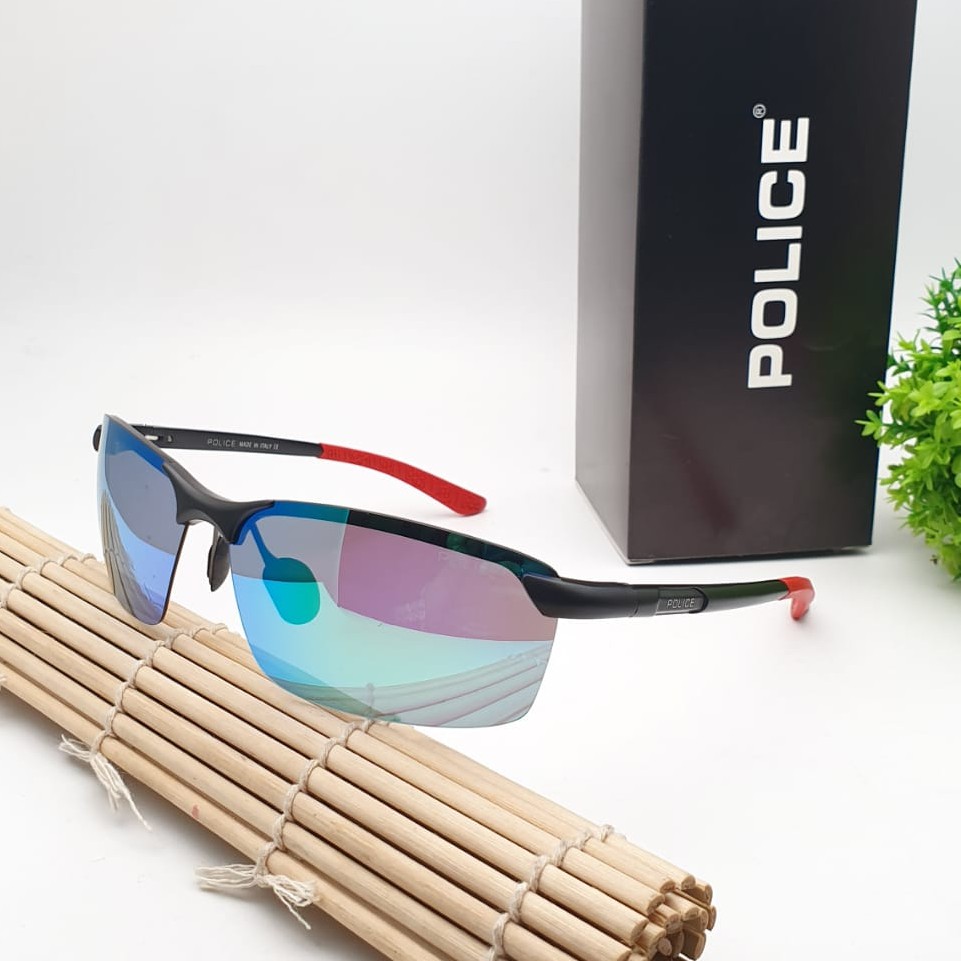 Sunglass Kacamata Sepeda Pria - Kacamata Hitam Pria Police A1805 Lensa Anti UV