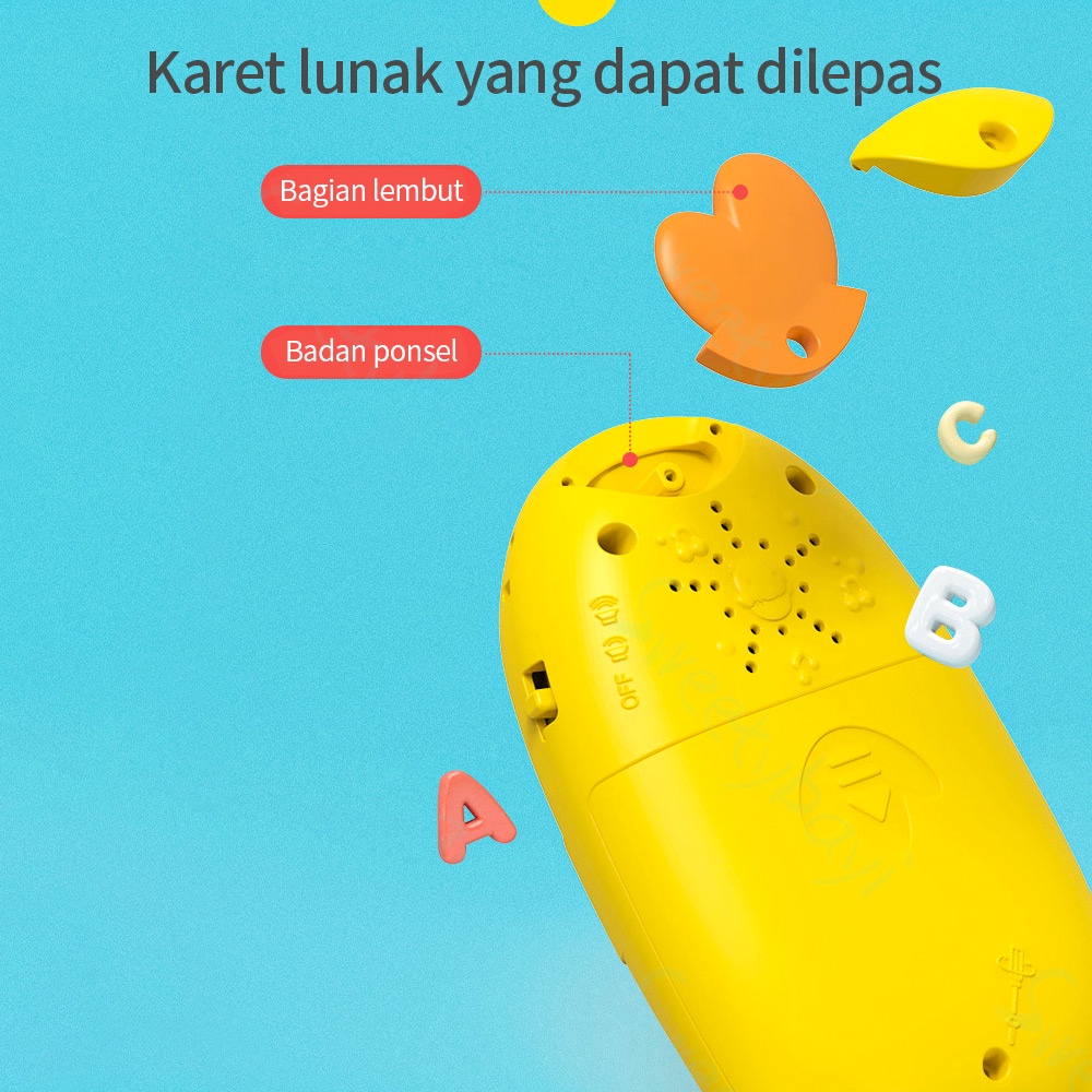 Sweetybayi Mainan bayi telepon dengan gigitan dan musik mainan edukasi anak