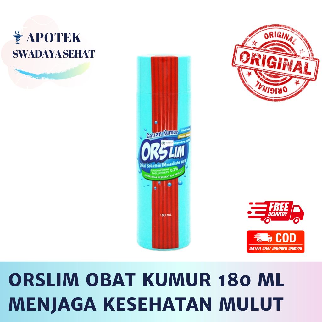 ORSLIM Obat Kumur 180 ML - Gargle Mencegah Sariawan Bau Mulut Kebersihan Mulut