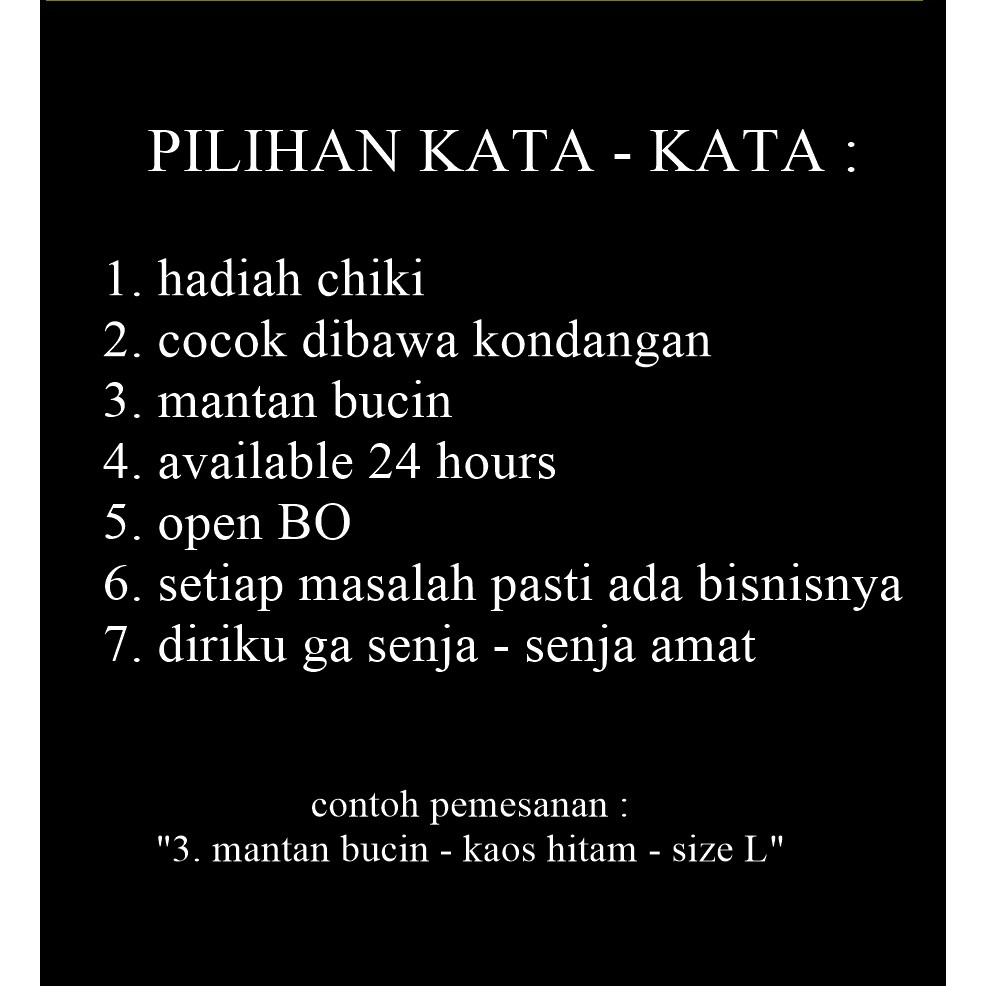 Kaos Distro Kaos Kata Baca Deskripsi Buat Pilih Tulisan Shopee Indonesia