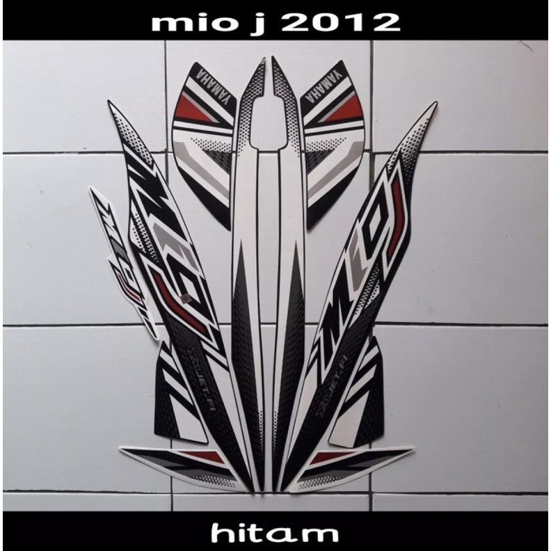 Stiker Striping List Body Full Set Motor Yamaha Mio J 2012 Hitam