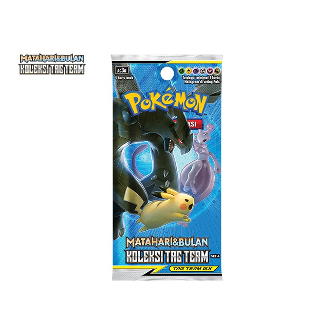 Set 5A Booster Pack Pokemon TCG Indonesia Matahari & Bulan Koleksi Tag Team GX