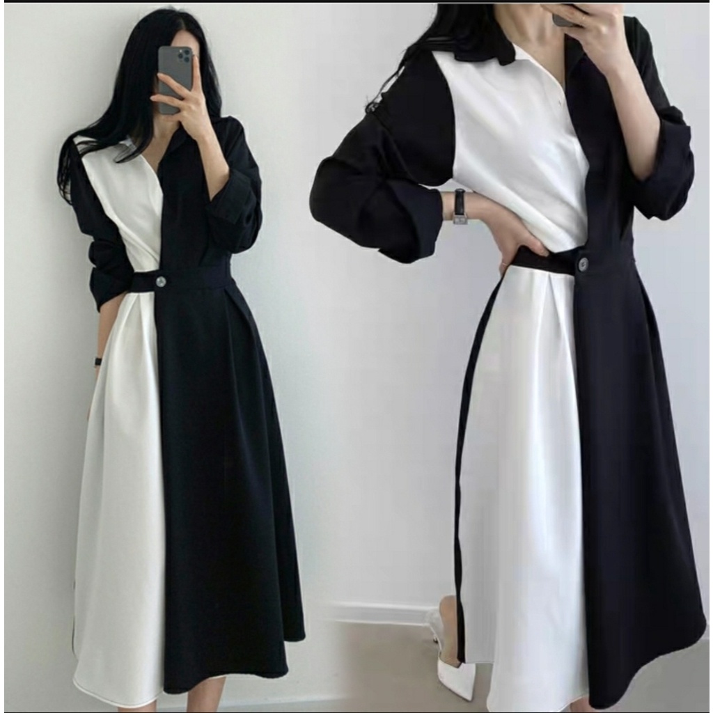 [HNFK] Dress Nakila / Dress Korean Style / Pakaian Wanita Dress / Longdress Casual / Dress Wanita / Dress Modern