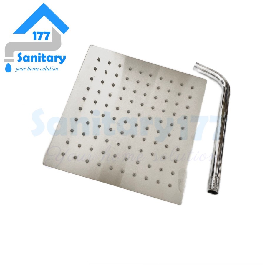 Wall Shower Kotak Slim Stainless WS10 - Wall Shower Tanam Tembok 10inch shower Pancuran Mandi Segiempat