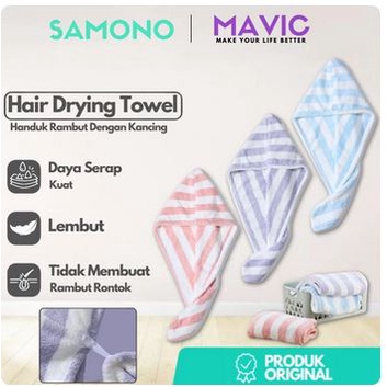 Handuk Magic Towel Handuk Kecil Pengering Rambut Keramas - PURPLE