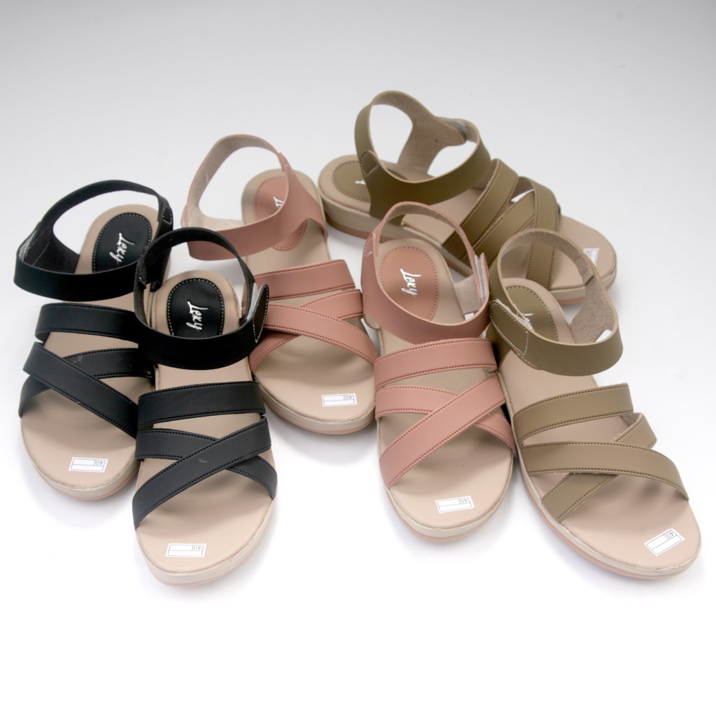 Lexy FREYA Sandal Wanita Wedges Tali Silang Line 10