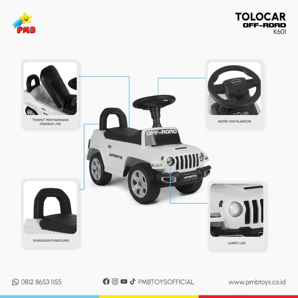 Tolo Car Tolocar PMB K601 C Mobil Mainan Anak Dorongan Aki K601 B K601 Offroad