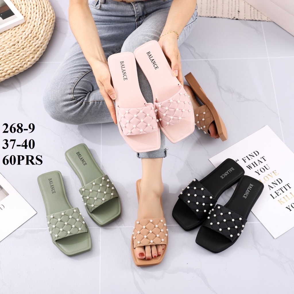 ✨ COD ✔️ SANDAL BALANCE 268 9 SLOP MUTIARA KECIL NYAMAN TEBAL ANTI SLIP