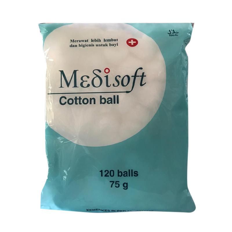 Kapas bulat Kapas bayi / Medisoft Cotton Ball 75 gr Biru / kapas bayi murah/ kapas bayi selection
