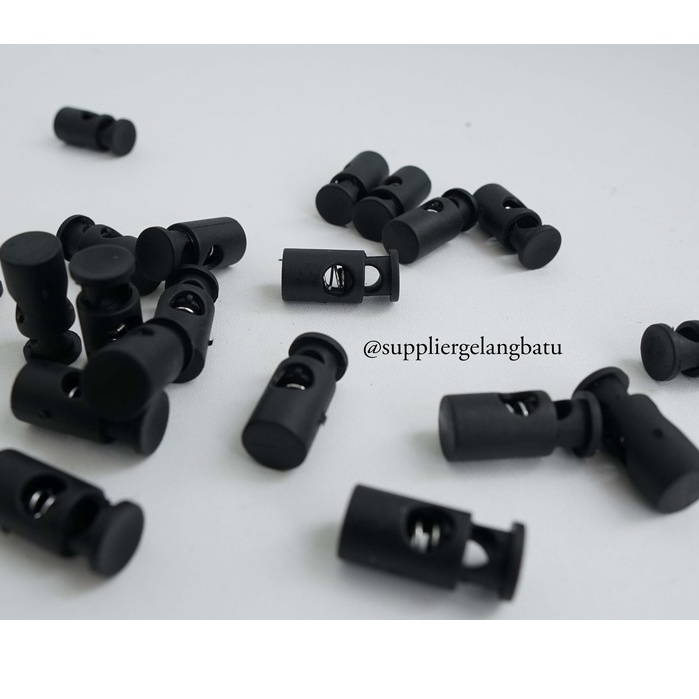 Stopper tali serut masker tabung hitam doff per premium grosir ecer